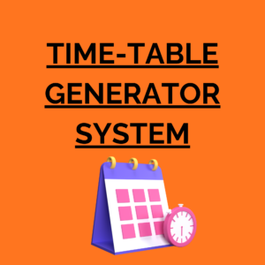 Time Table Generator System using PHP and MySQL