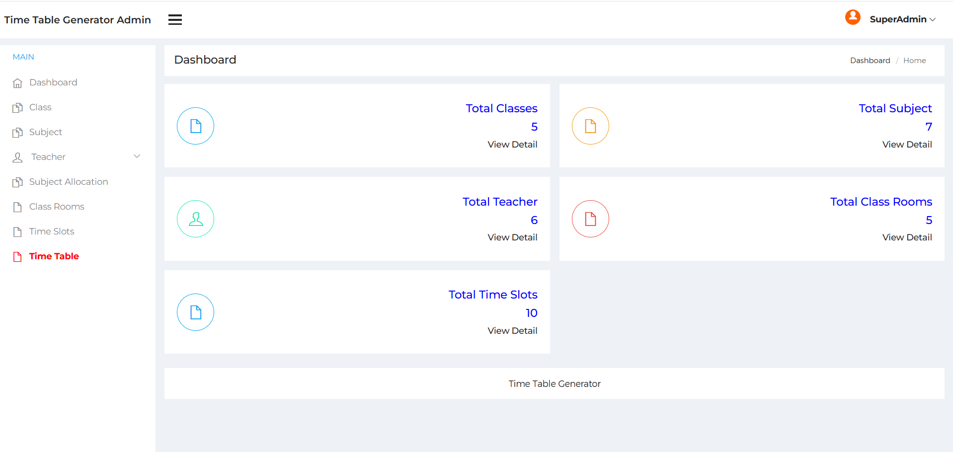 Time Table Generator System using PHP and MySQL - Image 5